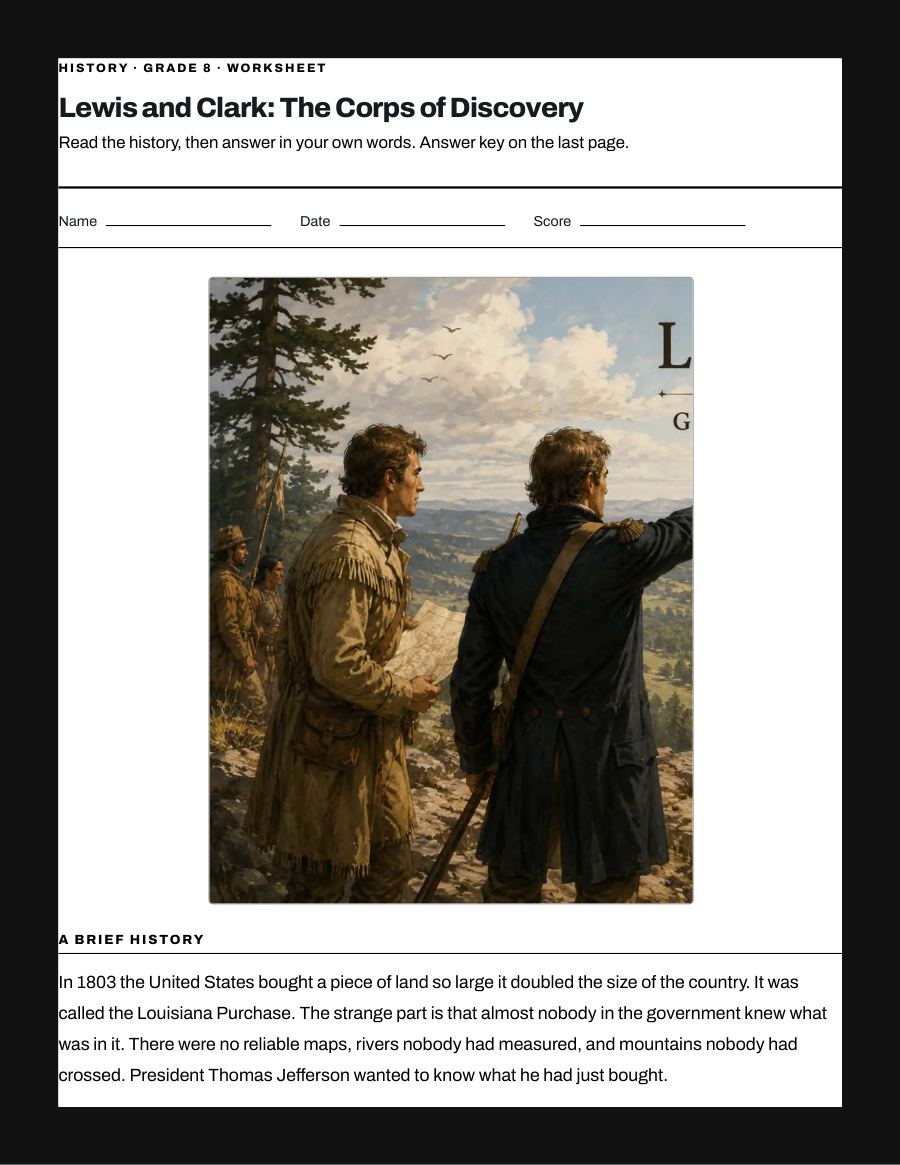 Lewis and Clark: The Corps of Discovery, page 1